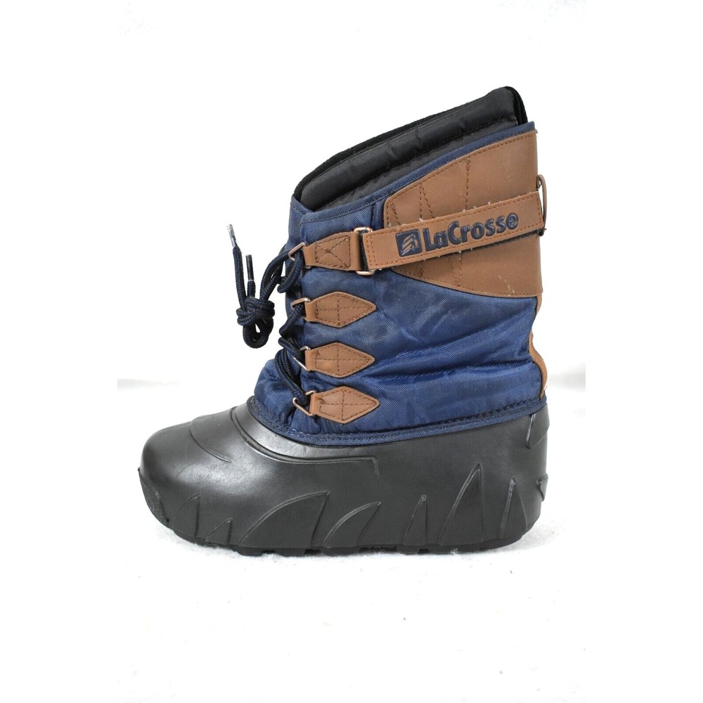 LaCrosse Youth Snow Boots Size 4 Brown Blue Black